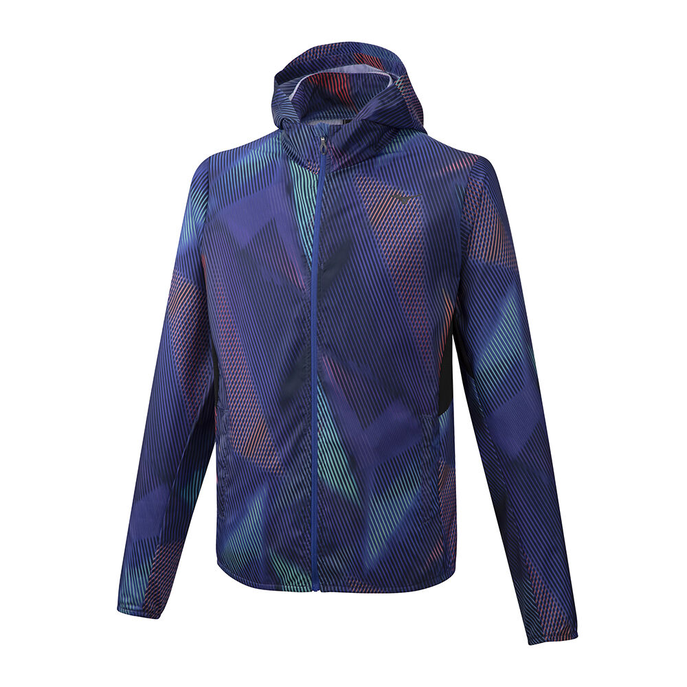 Panske Bundy Mizuno Hoodie Bezecke Modre Vypredaj FJNH69135
